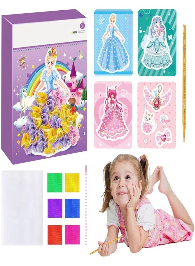 Kidology Princess DIY Mosaic Art & Painting Kit for Girls - Fun Poke Art Dress Decoration Activity with Colorful Textured Pieces, Creative Hand-Painted Craft Toy for Girls, Perfect for Birthday Gifts - Image 1